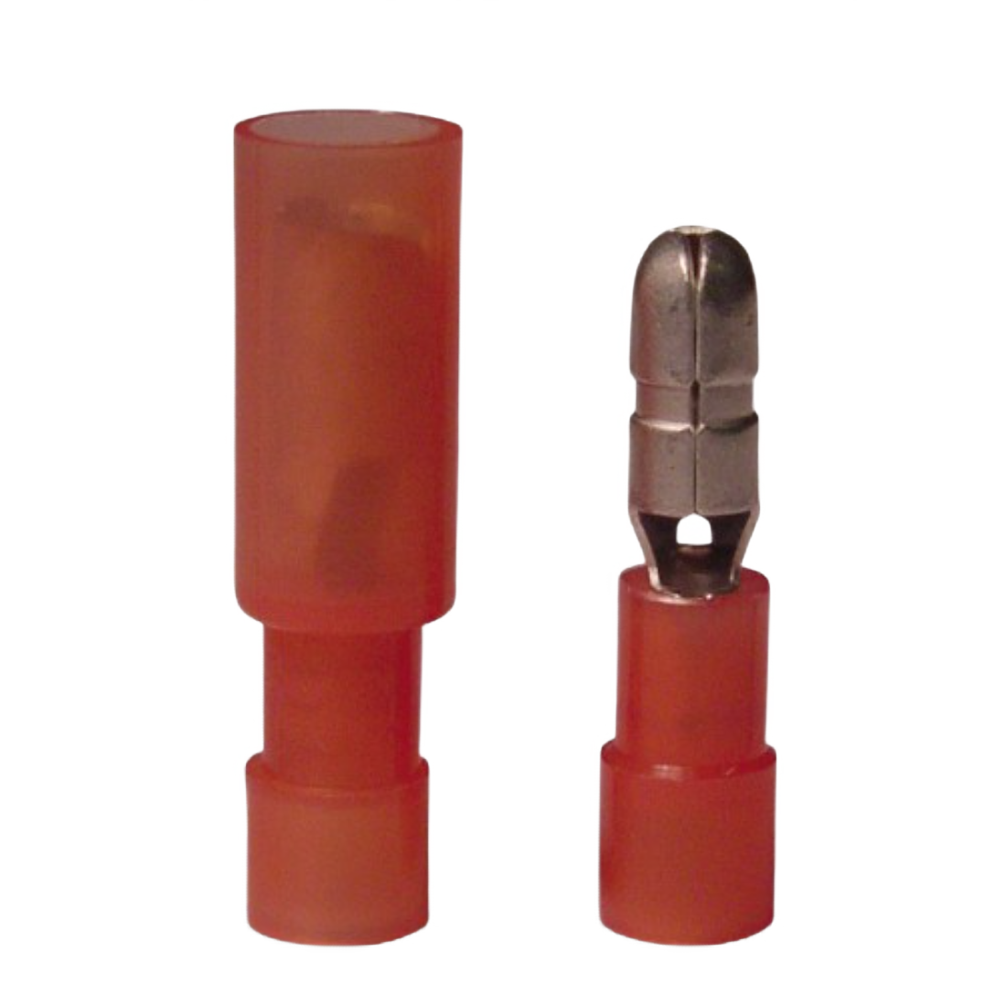 GB 20-161P CONECTORES PUNTA BALA MACHO/HEMBRA AWG 22-16 ROJO CLAVIJA 0.250" CAJA X 10 PARES