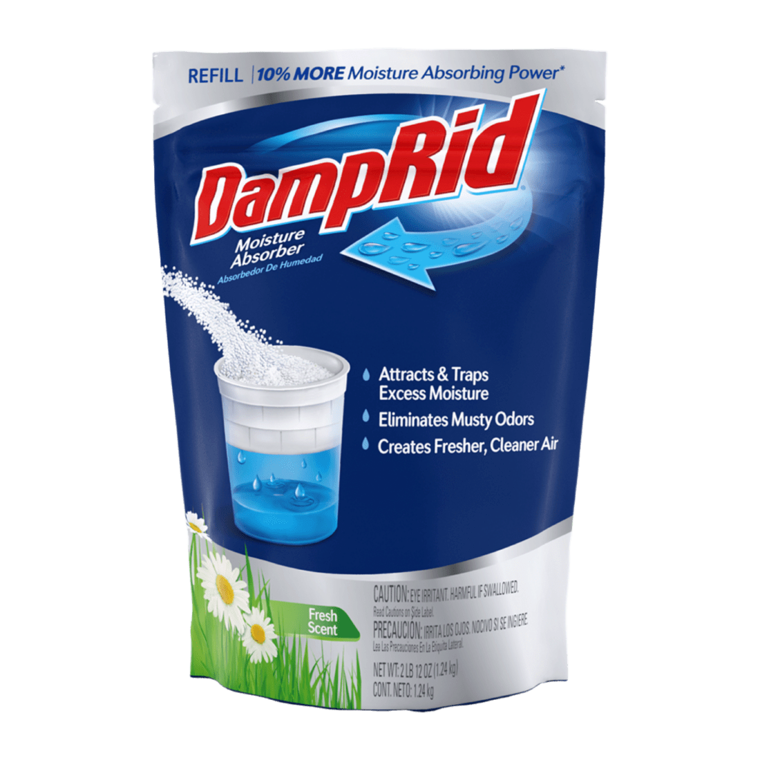 DAMPRID 522002 HOJUELAS ABSORBENTES DE HUMEDAD P/RELLENAR ENVASE 44OZ RINDE  P/4 ENVASES DE 312G AROMA FRESH