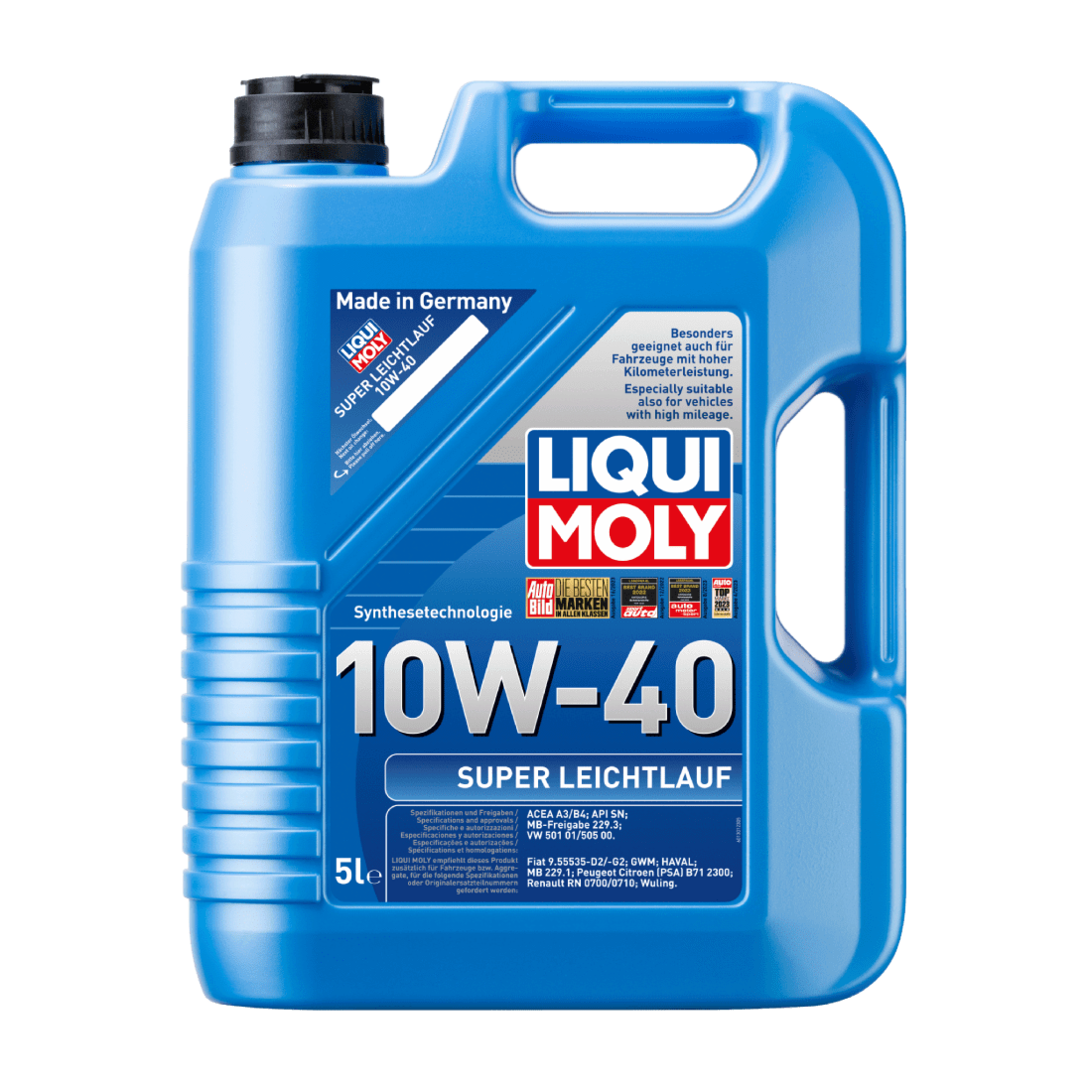 LIQUI MOLY 9505 SUPER LEICHTLAUF ACEITE ANTIFRICCION P/MOTORES GASOLINA Y DIESEL  10W-40 (5 LITROS)