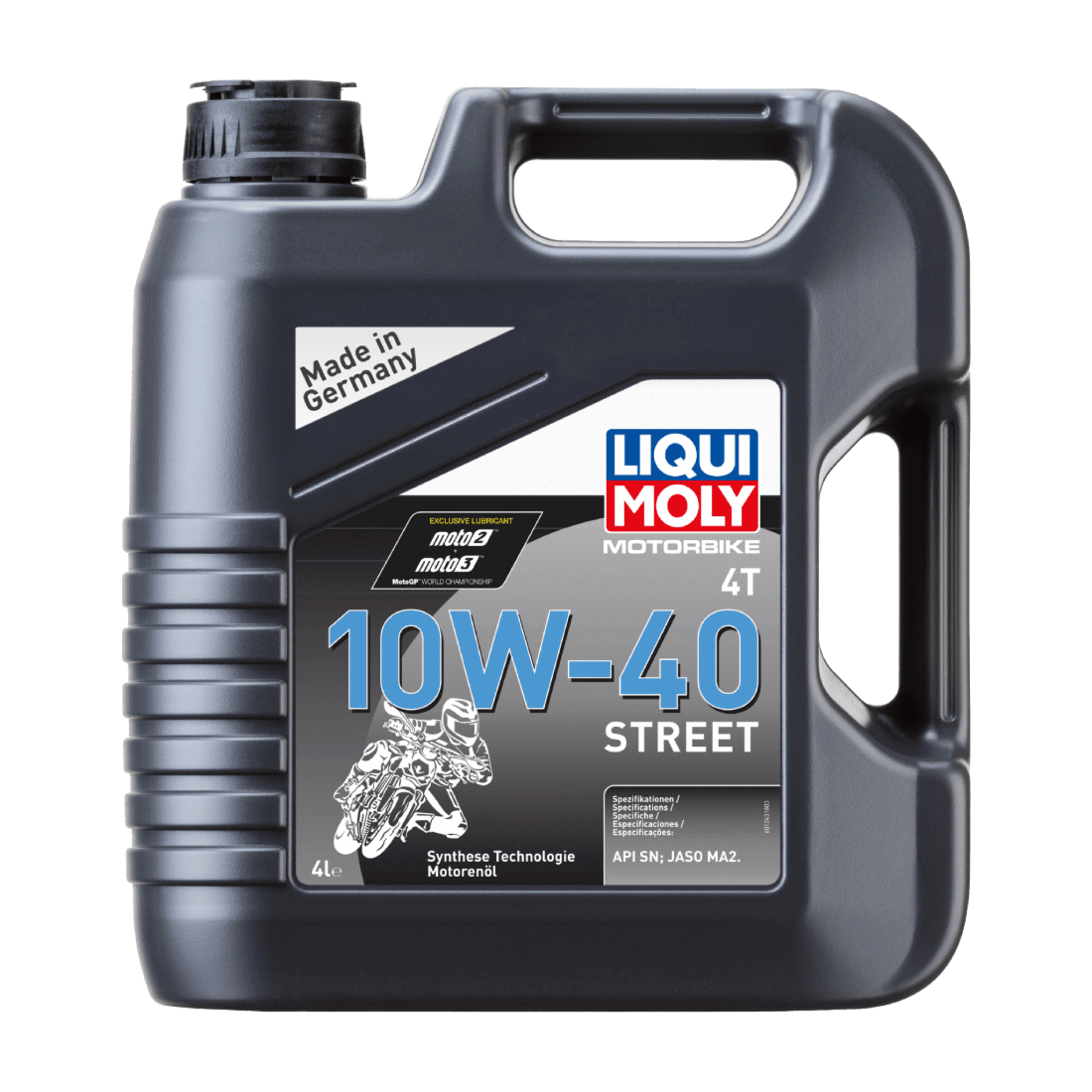 LIQUI MOLY 1243 ACEITE ALTO RENDIMIENTO PARA MOTOR 4T DE MOTOCICLETA 10W-40  STREET (4L)