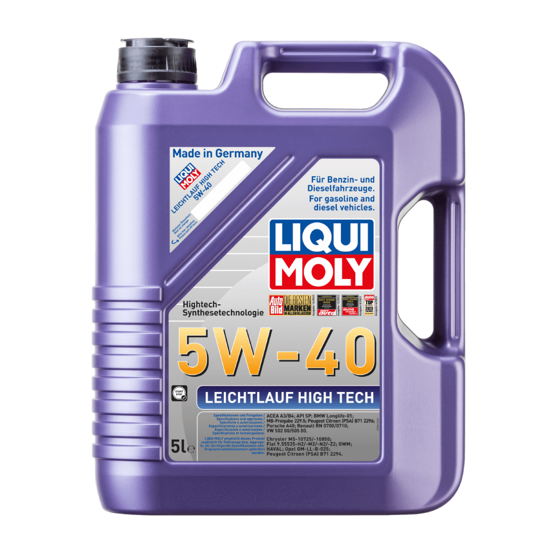 Aceite con base sintética para motores gasolina y diésel 5w40 5 l