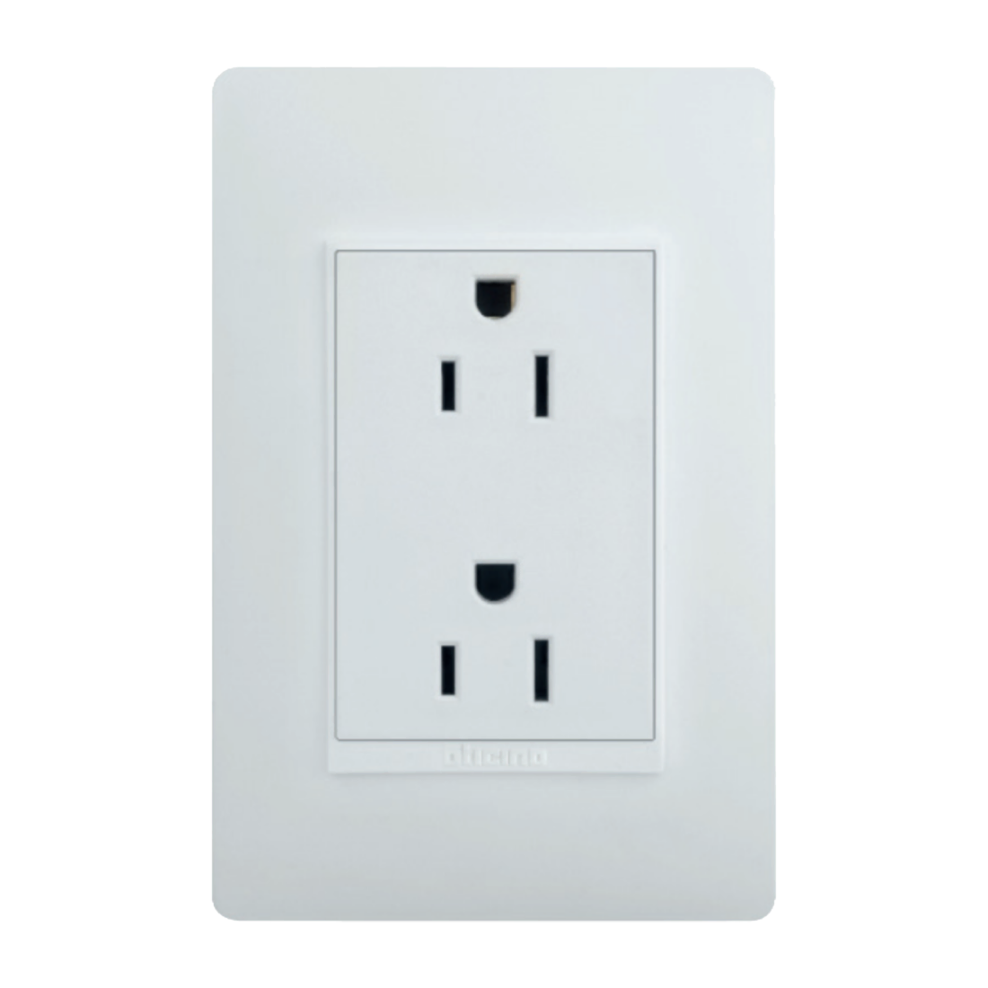 Tomacorriente Doble Americano Blanco 2P+T 15A 250V Placa Blanca Domino  Sencia Ap1228 - Sonepar