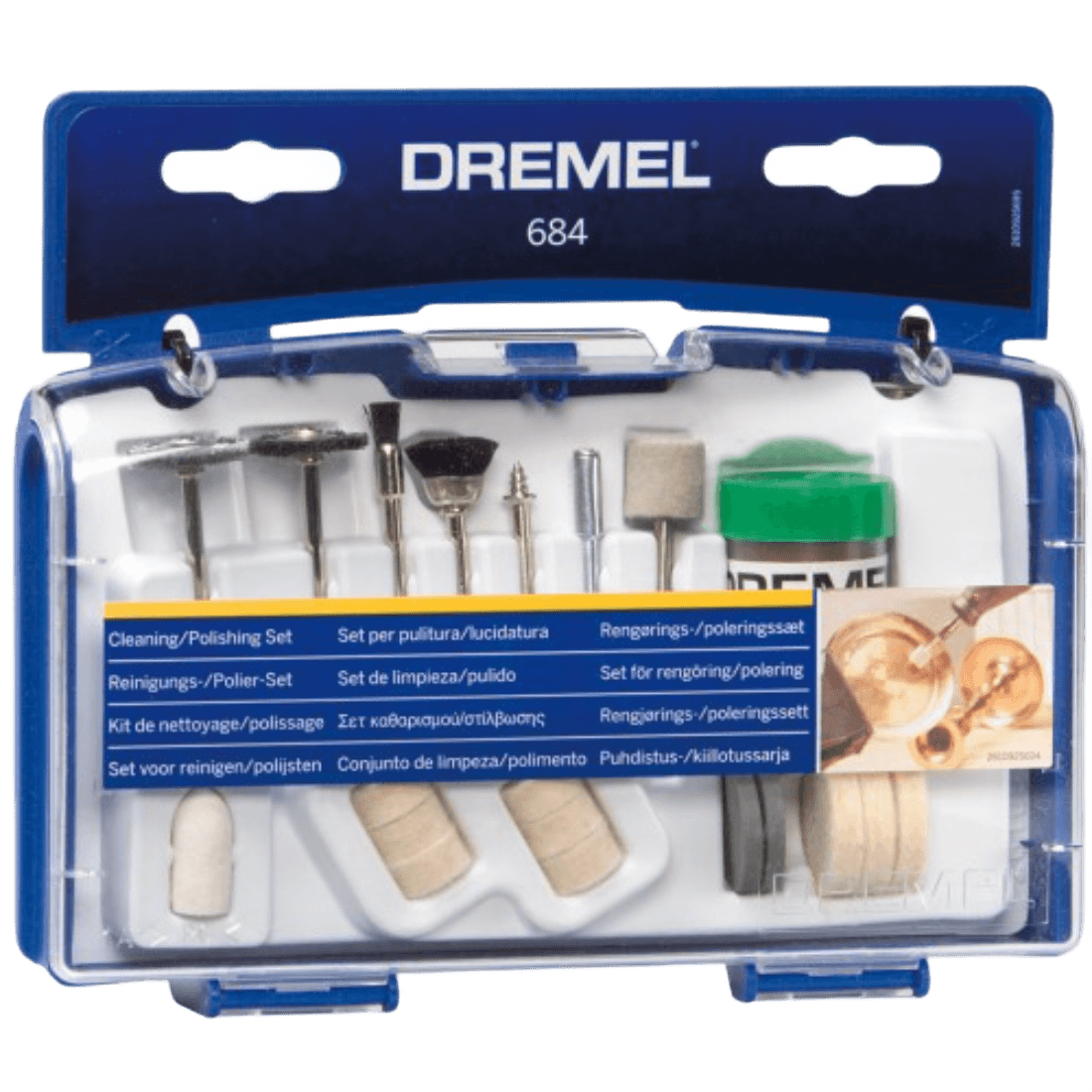 DREMEL 684-01 JUEGO P/ LIMPIAR Y PULIR (20 PZS) 26150684AA