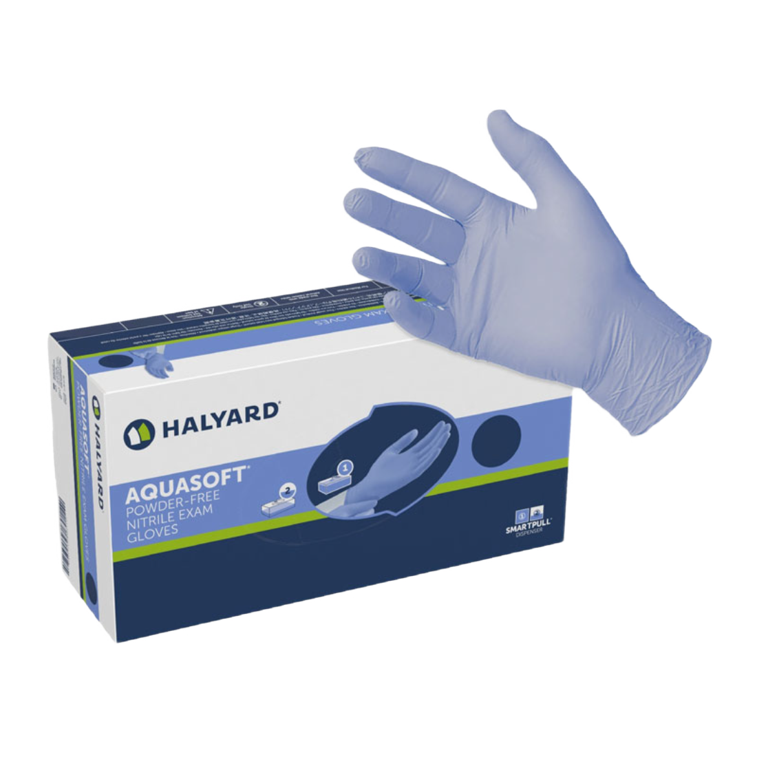 HALYARD 43935 GUANTE DE NITRILO AQUASOFT LIBRE DE POLVO COLOR AZUL TALLA L (CAJA X 300UND)