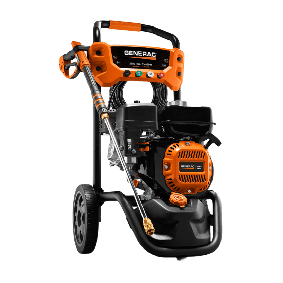 GENERAC 7954 HIDROLAVADORA MOVIL 2900 PSI 2.4GPM MOTOR GASOLINA GENERAC OHV 196CC (VER CODIGO 233169)
