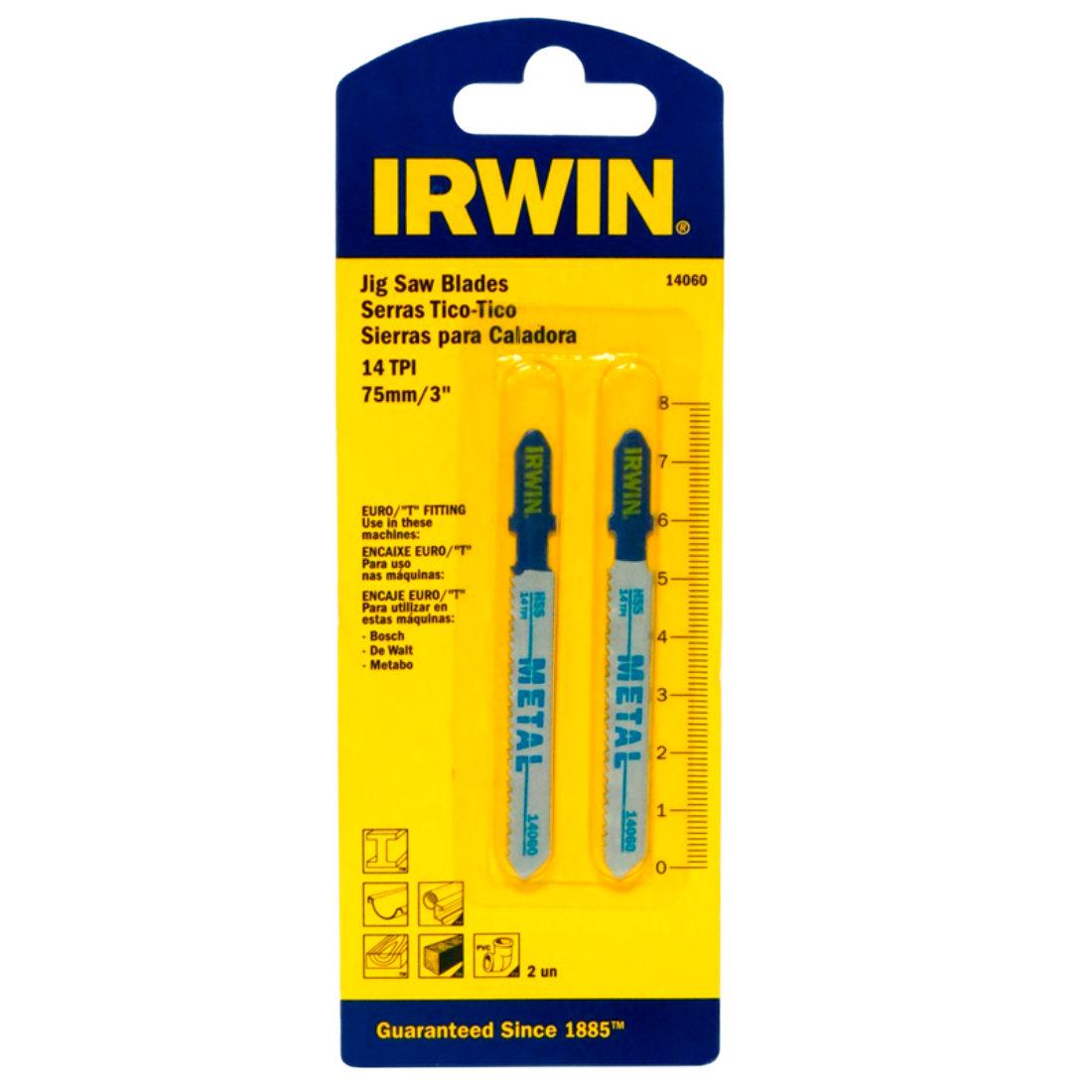 IRWIN IW14060 HOJA SIERRA P/CALADORA P/METAL 3" (76MM) 14 DIENTES (BLISTER 2 UNIDADES)