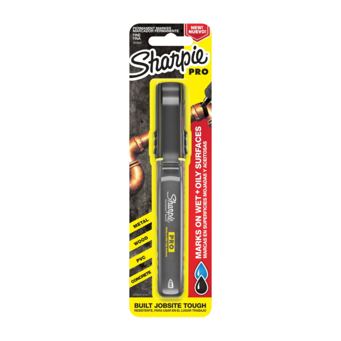 SHARPIE 2018321 MARCADOR PERMANENTE PARA SUPERFICIES MOJADAS Y ACEITOSAS NEGRO 7161342