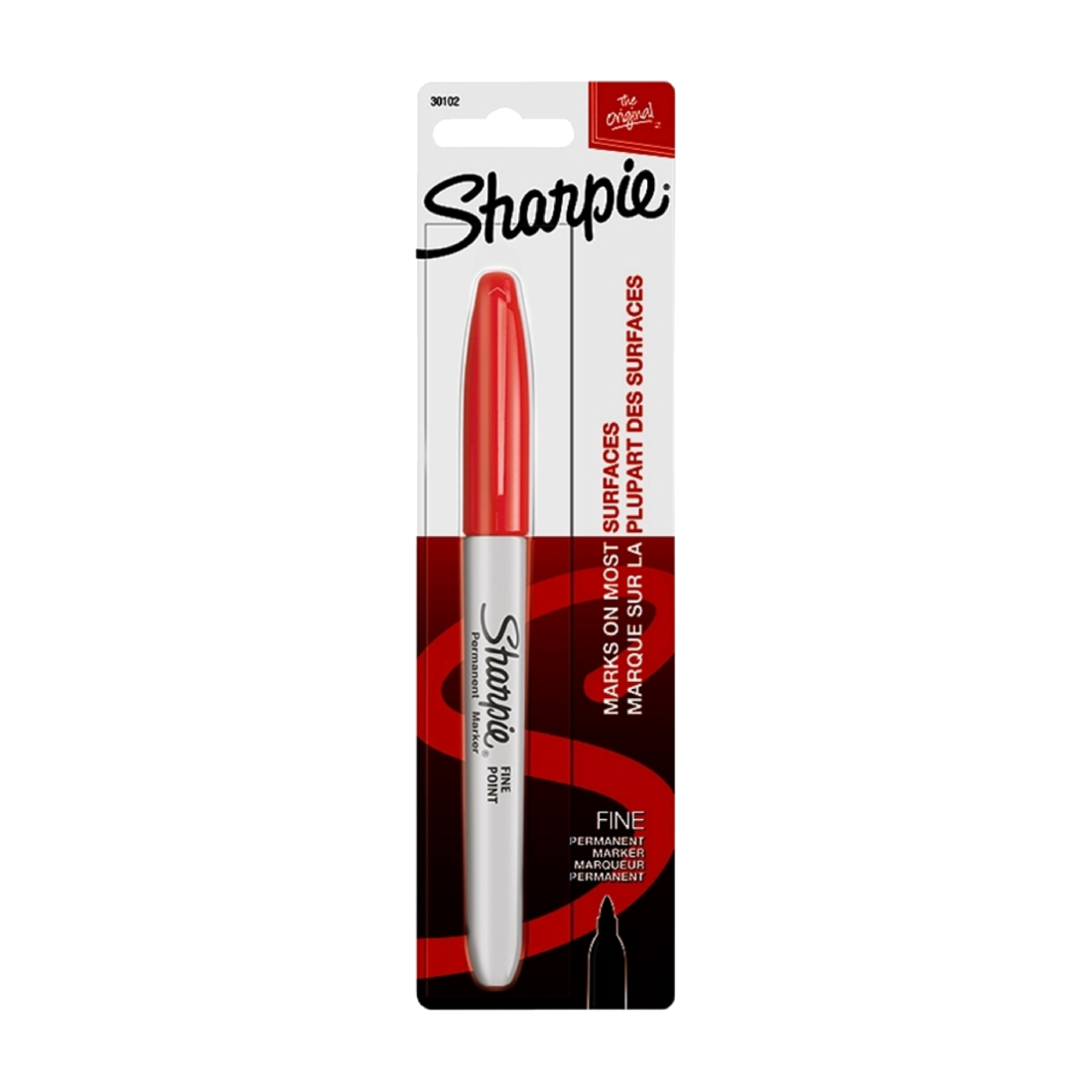 SHARPIE 30102 MARCADOR PERMANENTE PUNTA FINA ROJO 2724250