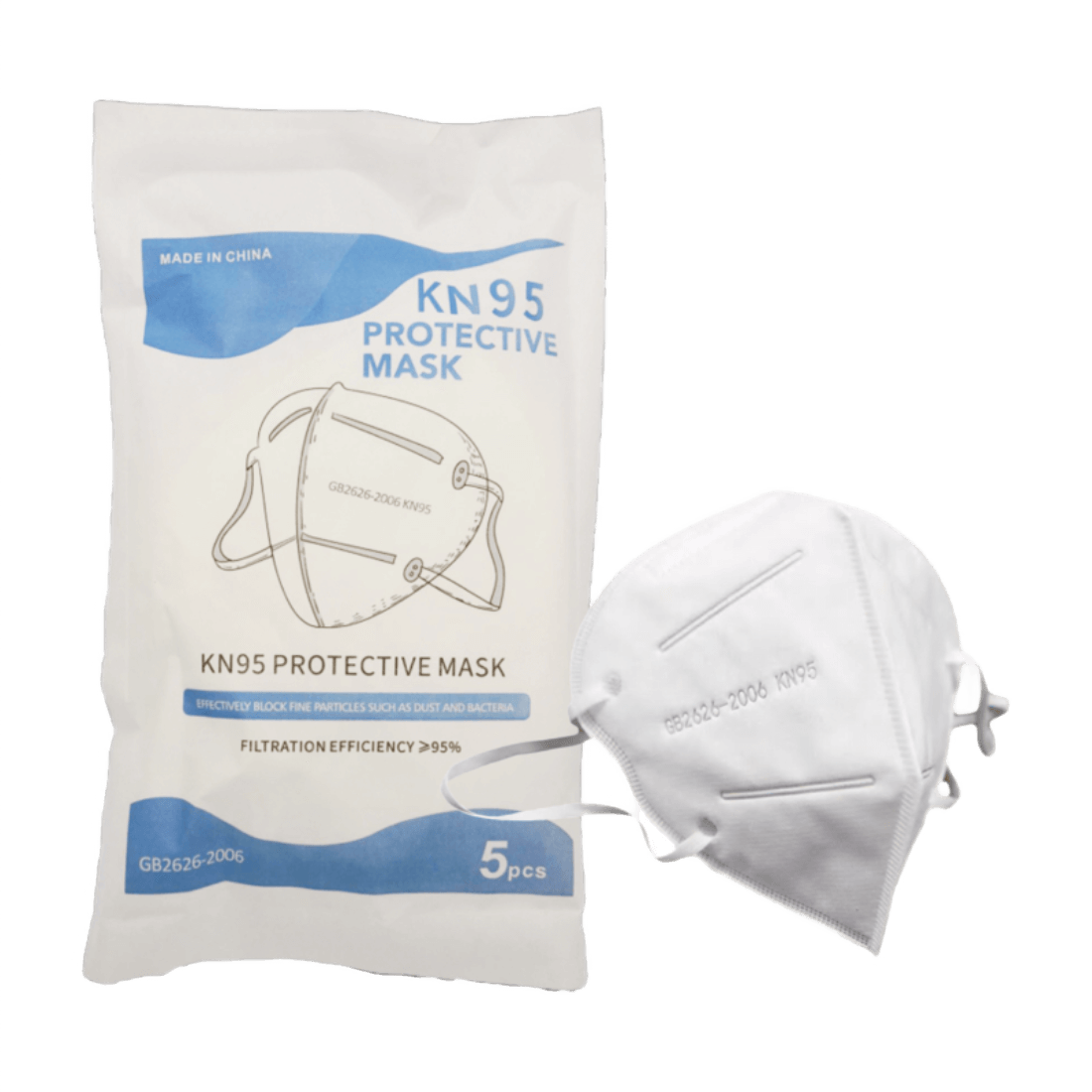 PAGEONE KN95 MASCARILLA 5 CAPAS TRANSPIRABLE 95% FILTRACIÓN PM2.5 C/BANDA ELÁSTICA BLANCA (VENTAXPAQ. 5 UNI)
