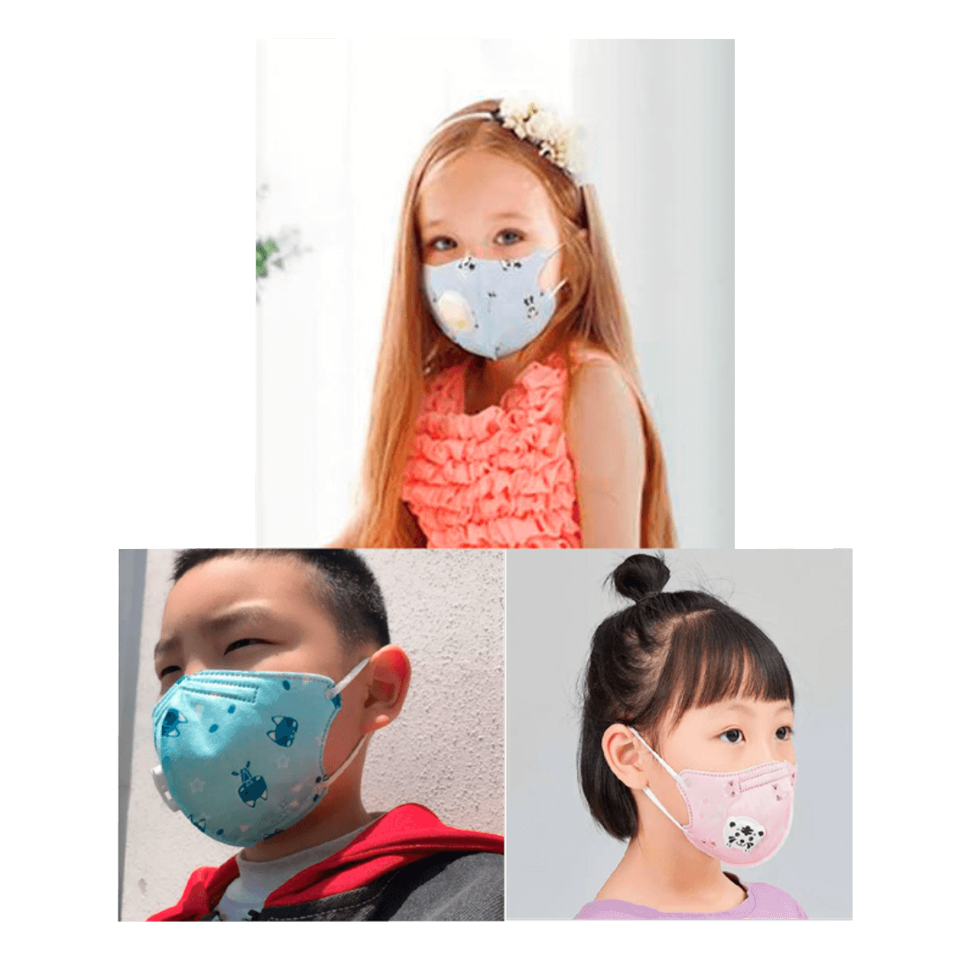 ERMAN KN95 MASCARILLA PARA NIÑOS 5 CAPAS 95% FILTRACION CON VALVULA (VENTA X 10 UNDS)