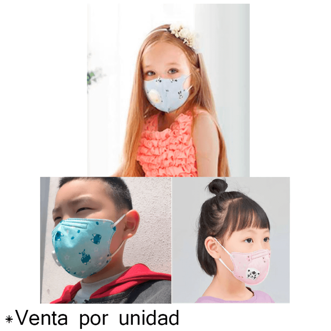 ERMAN KN95 MASCARILLA PARA NIÑOS 5 CAPAS 95% FILTRACION CON VALVULA (VENTA X UNIDAD)