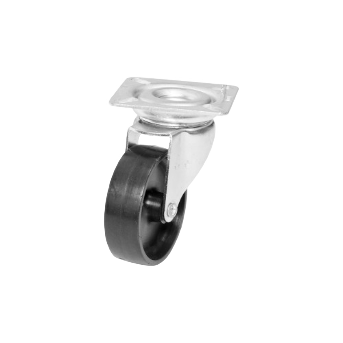 - 22643 RUEDA GIRAT.ARO NYLON NEGRO PLATINA 50X18MM 40KG