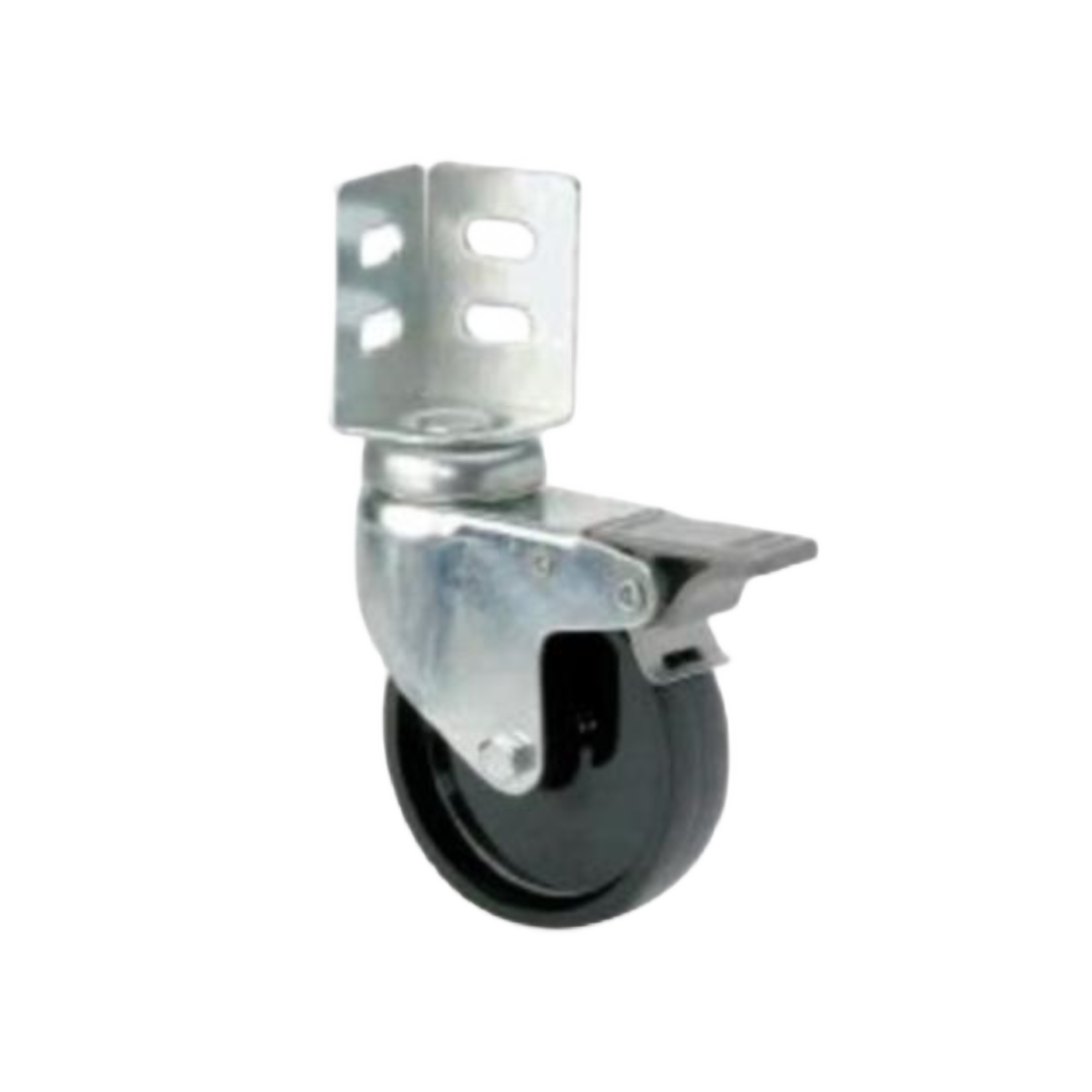 - 2891 RUEDA GIRAT.NYLON NEGRO C/FRENO SOPORTE ANGULAR 50X22MM 50KG