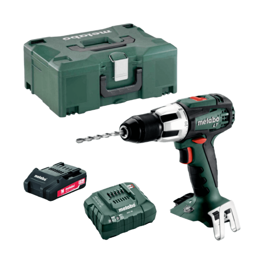 METABO 602103840+627046000+625596000 SB 18 LT TALADRO ATORNILLADOR 18V 13MM (1/2'') METALOC C/CARGADOR + 1 BATERIA 2AH LI POWER