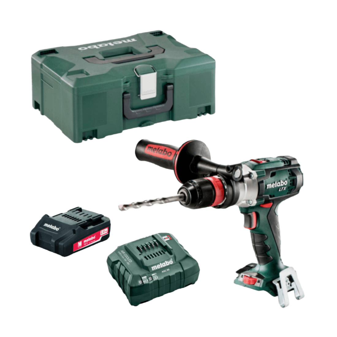METABO 602192840+627046000+625596000 SB 18 LTX TALADRO DE PERCUSION 18V 13MM (1/2") METALOC C/CARGADOR + 1 BATERIA 2AH LI POWER