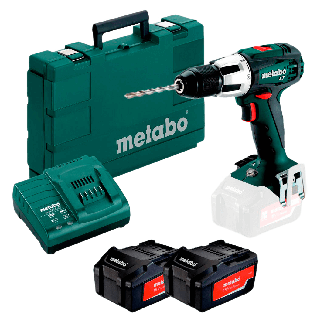 METABO BS 18 LT TALADRO/DESTORNILLADOR 18V 13MM (1/2'') C/CARGADOR+ 2 BATERÍAS 5.2AMP 602102520