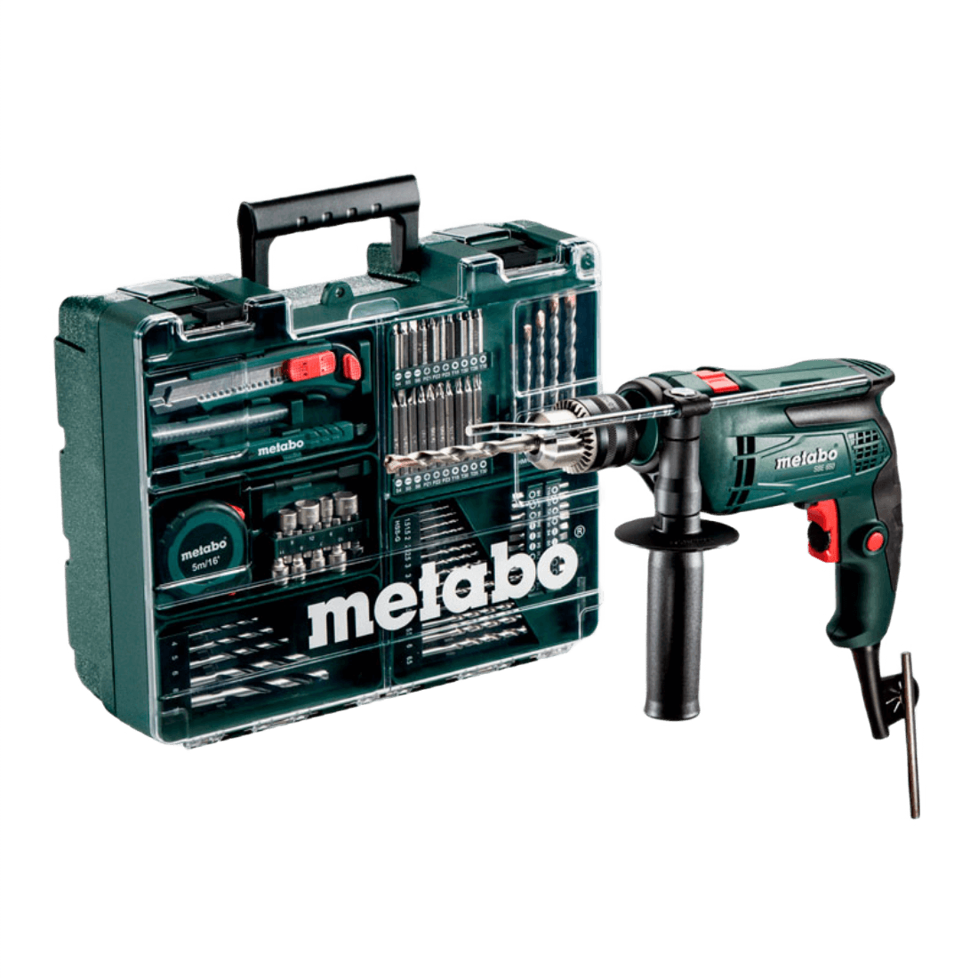 METABO SBE 650 TALADRO PERCUSION 13MM (1/2'') 650W 110V/60HZ/1F + 79 ACCESORIOS 600671880